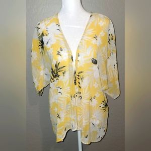 Purple snow floral pattern cover up size S